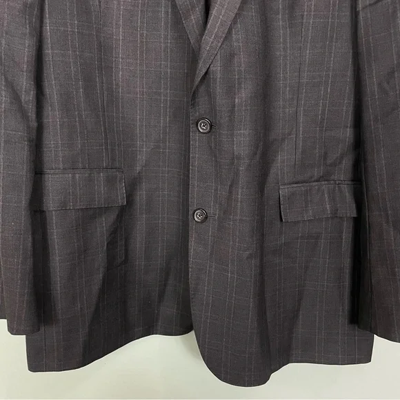 Brooks Brothers 1818 Regent Gray Charcoal Plaid Drago Wool Size 46/40 Suit Set